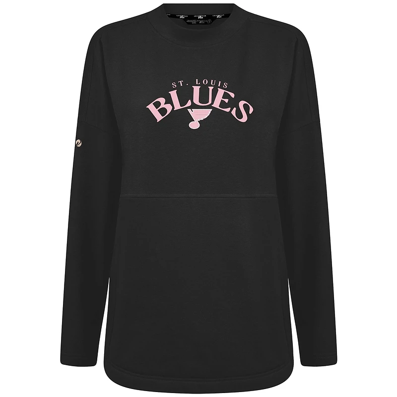 Sweat-shirt à col roulé arqué Beaudry pour la fête des mères Blues de St. Louis femme Levelwear, noir
