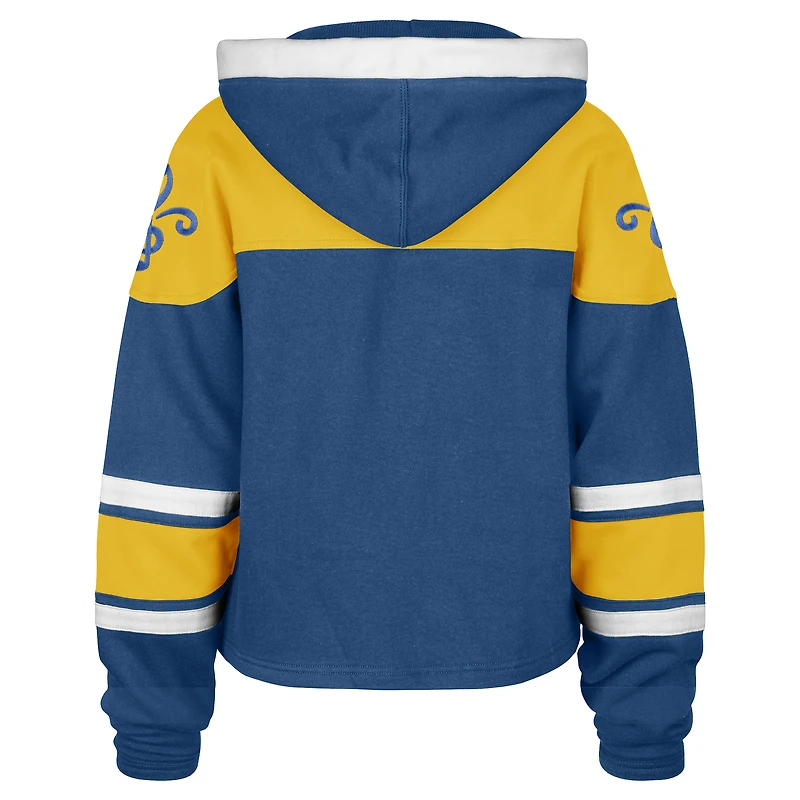 Sweat à capuche court lacets bleu St. Louis Blues '47 pour femme