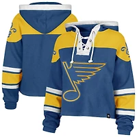 Sweat à capuche court lacets bleu St. Louis Blues '47 pour femme