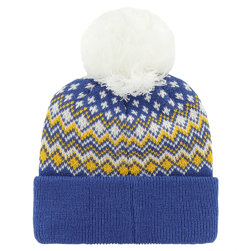 Bonnet en tricot à revers Elsa '47 bleu St. Louis Blues pour femmes avec pompon