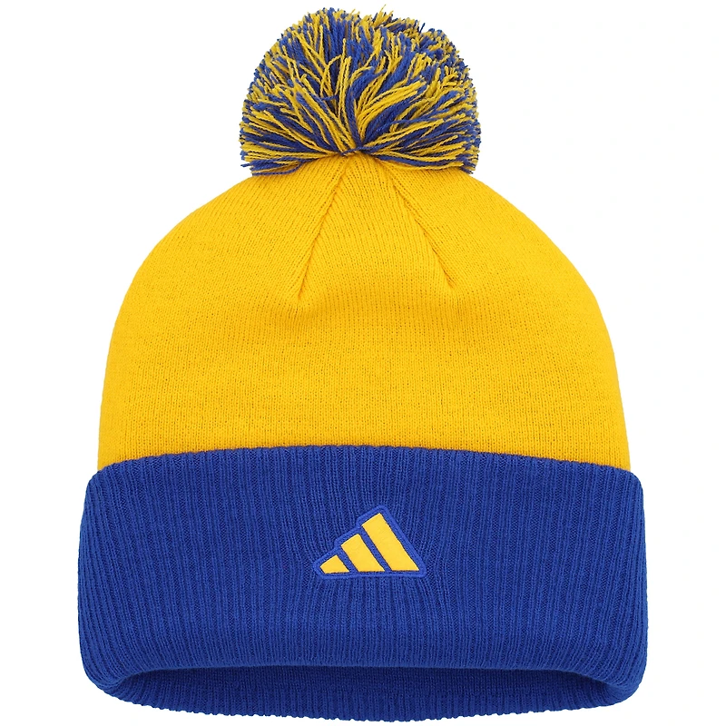 Women's adidas Gold St. Louis Blues Laurel Cuffed Knit Hat with Pom