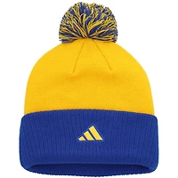 Women's adidas Gold St. Louis Blues Laurel Cuffed Knit Hat with Pom