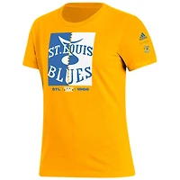 T-shirt adidas Gold St. Louis Blues Reverse Retro 2.0 Playmaker pour femme