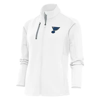 Veste zippée intégrale Antigua blanche pour femme, logo de l'équipe des Blues Saint-Louis