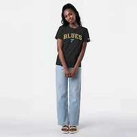 Women's Champion  Black St. Louis Blues Arch Mascot Logo T-Shirt