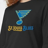 Women's Champion  Black St. Louis Blues Wordmark Lockup Long Sleeve T-Shirt