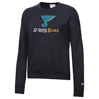 Women's Champion  Black St. Louis Blues Wordmark Lockup Powerblend Sweatshirt
