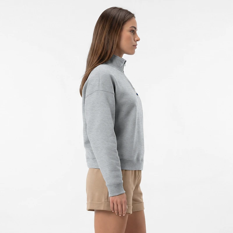 Women's Champion  Heather Gray St. Louis Blues Powerblend Quarter-Zip Sweatshirt