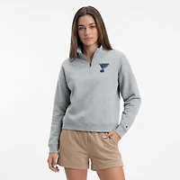 Women's Champion  Heather Gray St. Louis Blues Powerblend Quarter-Zip Sweatshirt