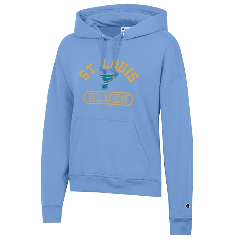 Women's Champion Light Blue St. Louis Blues Arched Pill Box Hoodie