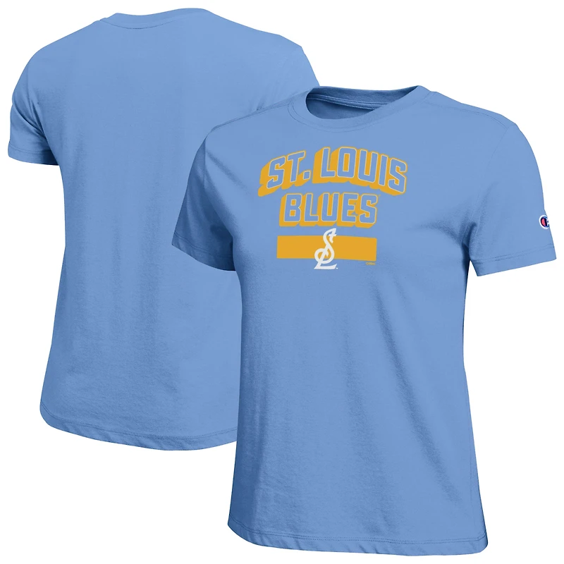 T-shirt bleu clair de l'équipe des Blues Saint-Louis, championne féminine