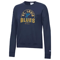 Women's Champion Navy St. Louis Blues Powerblend Pullover Sweatshirt