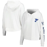 Concepts Sport Crème St. Louis Blues Accord Hacci T-shirt à capuche manches longues pour femmes