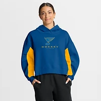 Sweat à capuche boxy bleu carreaux arrière des Blues de St. Louis Fanatics pour femmes