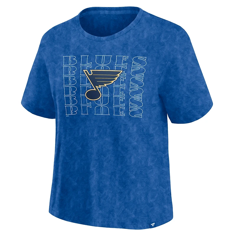 T-shirt délavé bleu fanatiques des Blues de St. Louis pour femme