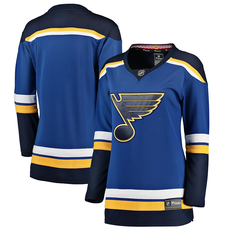 Maillot domicile des Blues de St. Louis pour femmes, bleu Fanatics, modèle Breakaway