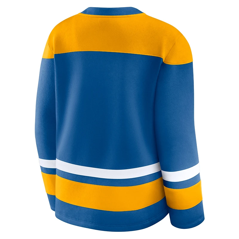 Women's Fanatics  Blue St. Louis Blues Icing Long Sleeve Lace Up Sweatshirt