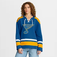Women's Fanatics  Blue St. Louis Blues Icing Long Sleeve Lace Up Sweatshirt