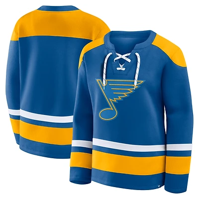 Sweat-shirt à lacets manches longues bleu Icing des Blues de Saint-Louis pour femme