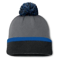 Bonnet en tricot à revers avec pompon pour femme Fanatics Anthracite St. Louis Blues