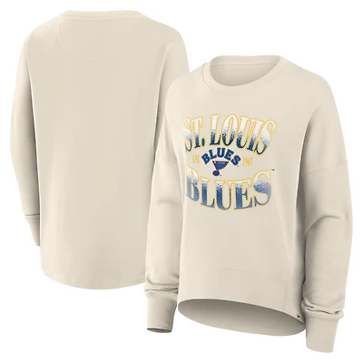 Sweat-shirt surdimensionné vintage à imprimé crème des Blues de Saint-Louis pour femme Fanatics