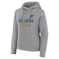 Women's Fanatics Heather Gray St. Louis Blues Script Favorite Pullover Hoodie