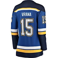 Maillot Fanatics Jakub Vrana St. Louis Blues Home Breakaway pour femmes, bleu