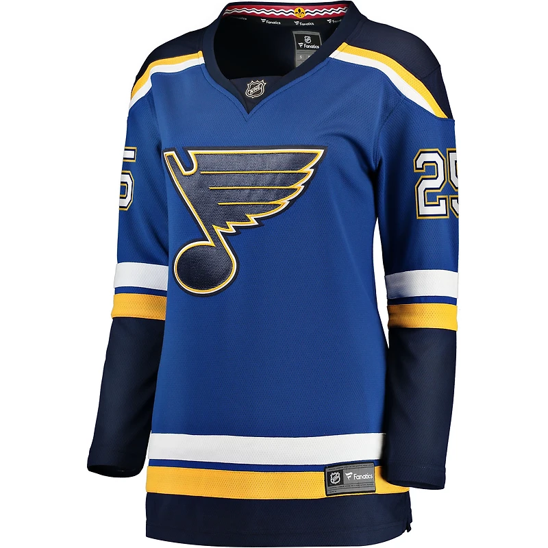 Fanatics Jordan Kyrou pour femmes, bleu, maillot de joueur échappé à domicile des Blues St. Louis