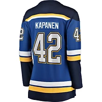 Maillot de joueur échappé à domicile Fanatics Kasperi Kapanen bleu St. Louis Blues pour femmes