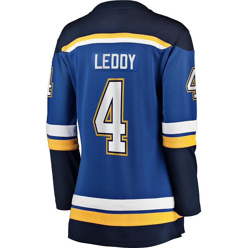 Maillot de joueur échappé à domicile Fanatics Nick Leddy bleu St. Louis Blues pour femmes