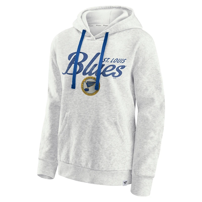 Sweat à capuche matelassé True Classics Oatmeal St. Louis Blues pour femmes Fanatics