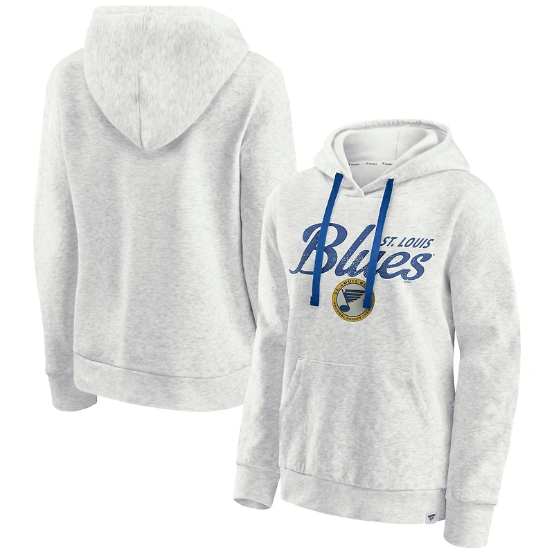 Sweat à capuche matelassé True Classics Oatmeal St. Louis Blues pour femmes Fanatics