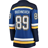 Maillot domicile bleu des Blues de St. Louis pour femmes, modèle Breakaway Pavel Buchnevich (Fanatics).
