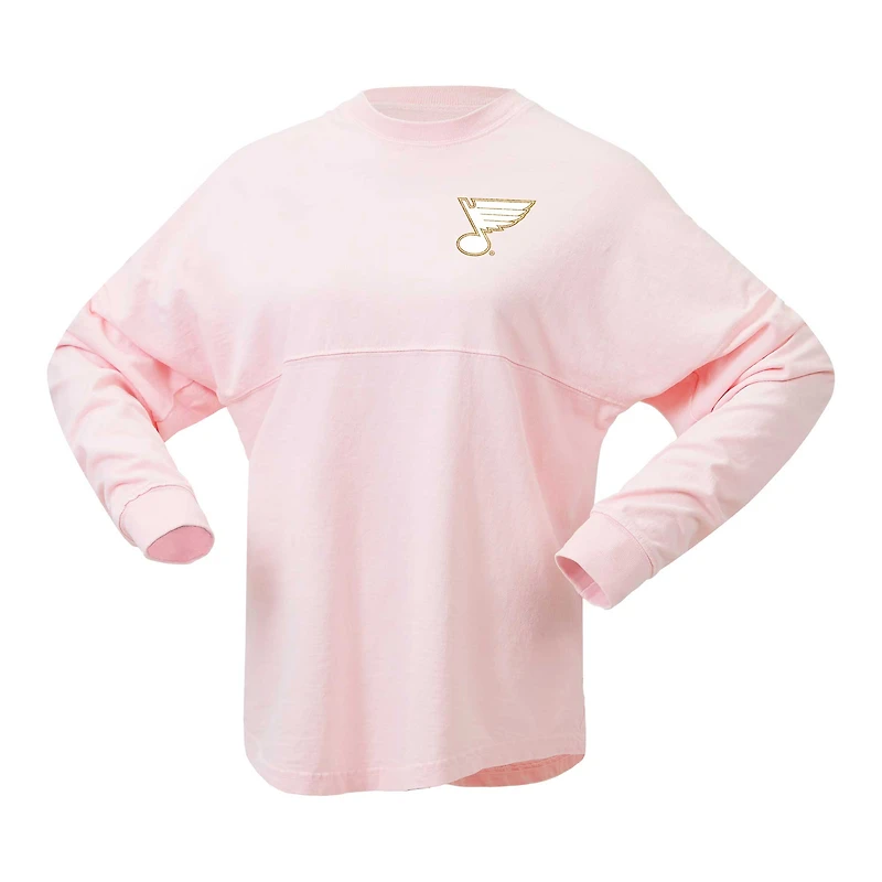 T-shirt à manches longues en jersey Fanatics St. Louis Blues Spirit rose pour femmes