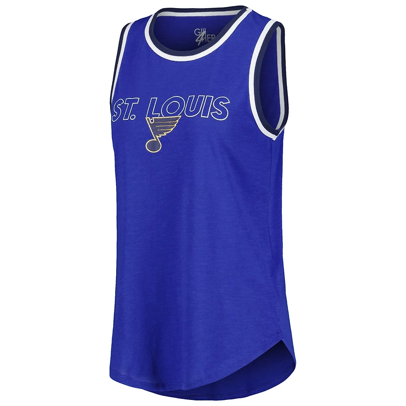 Débardeur G-III 4Her pour femme par Carl Banks, bleu, St. Louis Blues Strategy
