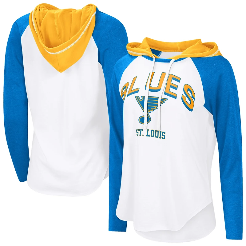 T-shirt à capuche et manches longues G-III 4Her pour femme par Carl Banks, blanc