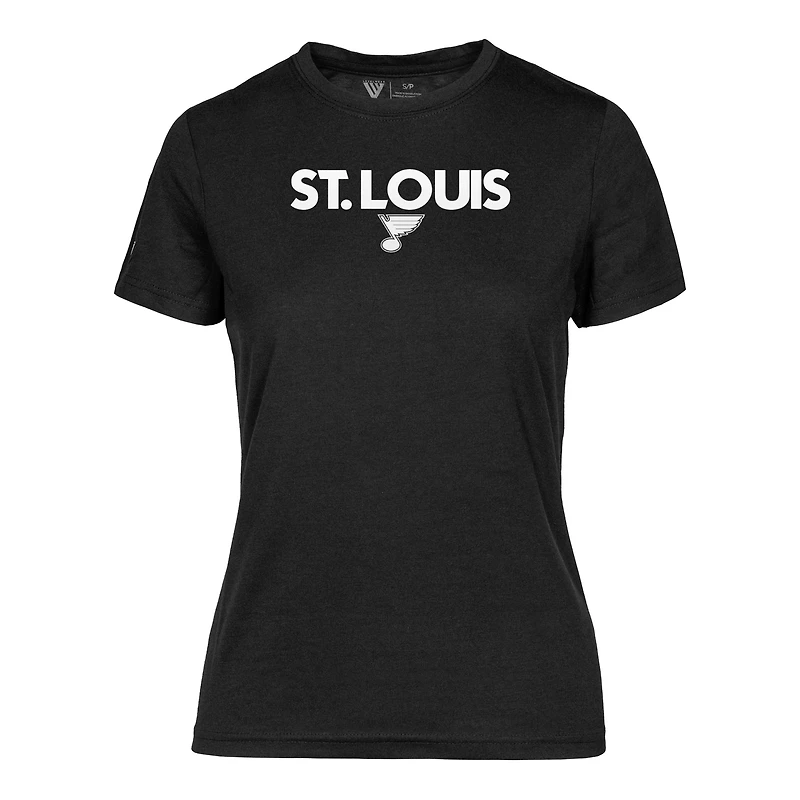 T-shirt capsule Maddox City pour femme des Blues de St. Louis noir Levelwear