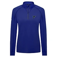 Haut à glissière quart de tour Kinetic Insignia Core Raglan bleu pour femme Levelwear des Blues St. Louis