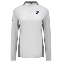 Haut à glissière quart de tour Moxie Insignia Core pour femme des Blues St. Louis Levelwear, blanc