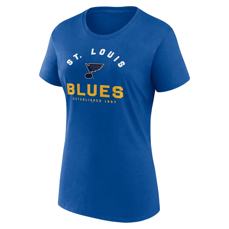 T-shirt bleu athlétique pour femme avec logo des Blues de Saint-Louis Unrivaled