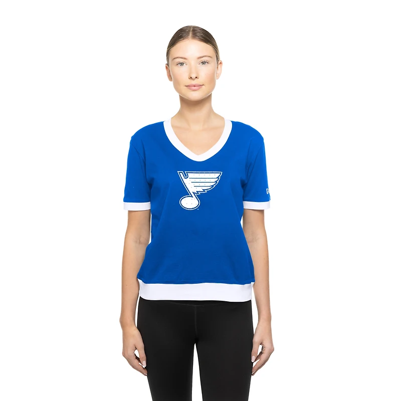 Women's New Era Blue St. Louis Blues Game Day Rhinestuds T-Shirt