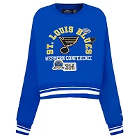 Sweat-shirt court Pro Standard bleu pour femme avec code régional des Blues de St. Louis