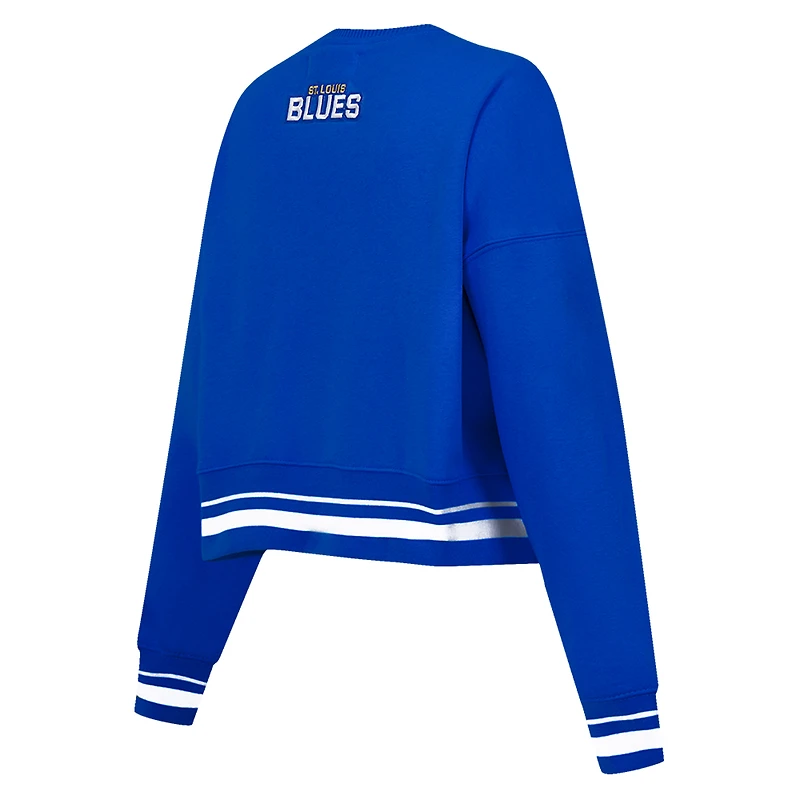 Sweat-shirt court Pro Standard bleu pour femme avec code régional des Blues de St. Louis