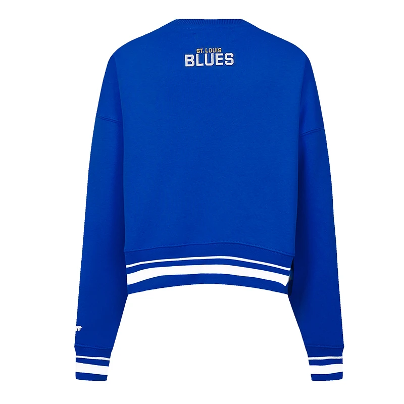 Sweat-shirt court Pro Standard bleu pour femme avec code régional des Blues de St. Louis