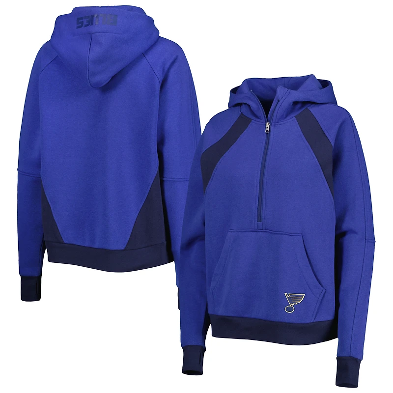 Sweat à capuche demi-zip Starter Blue St. Louis Blues Wishbone pour femmes