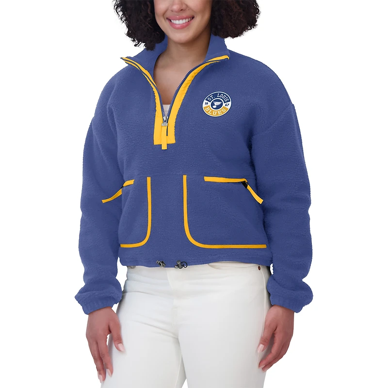Veste polaire à demi-zip bleue St. Louis Blues WEAR by Erin Andrews pour femme