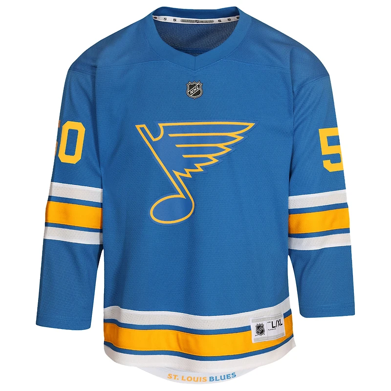 Maillot de joueur réplique à domicile bleu Jordan Binnington des Blues St. Louis pour jeunes