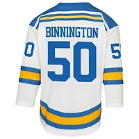 Maillot réplique extérieur blanc Jordan Binnington des Blues de Saint-Louis pour jeunes