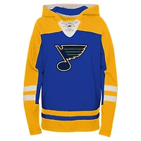 Youth Blue St. Louis Blues Ageless Revisited Lace-Up V-Neck Pullover Hoodie