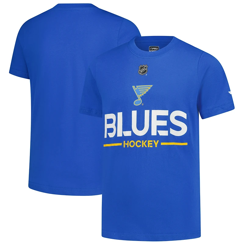 T-shirt bleu authentique avec logo Pro des Blues de Saint-Louis pour jeunes fanatiques